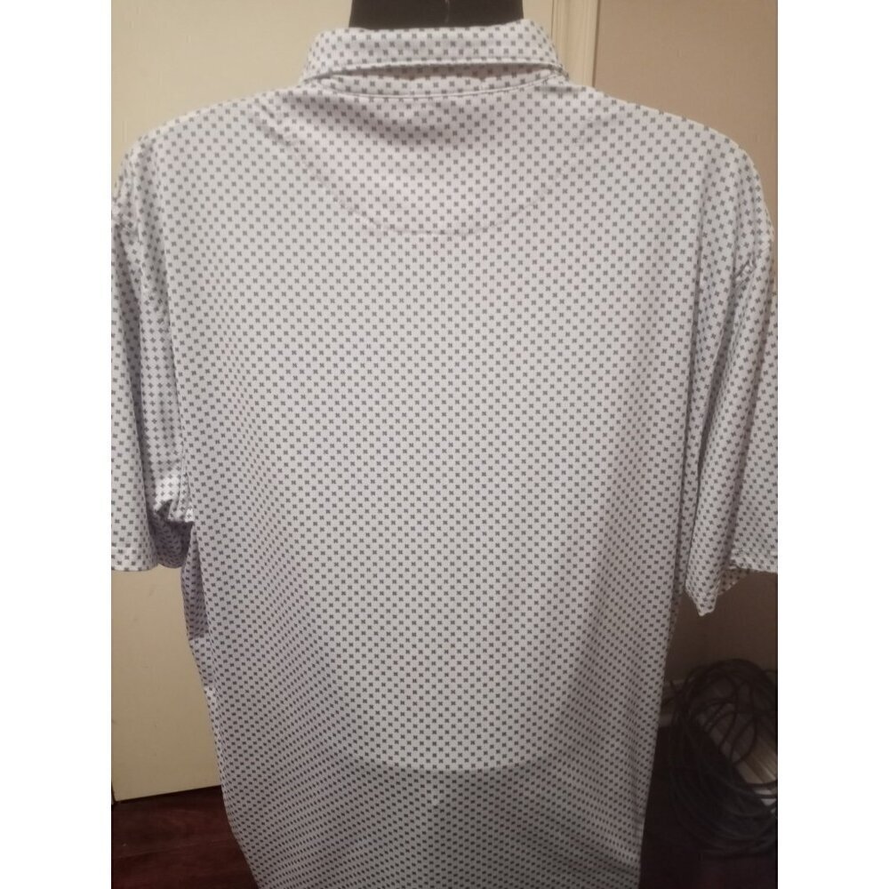 Rafter C Geometric Print Pearl Snap Polo 2XL Western Golf Performance Shirt - Picture 8 of 12